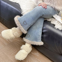 童装童裤女童加绒牛仔喇叭裤儿童冬装裤子女宝宝韩版长裤加厚保暖