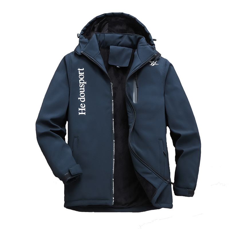 Chaqueta de moda para parejas al aire libre, chaqueta de montaña, sombrero desmontable, chaqueta impermeable a prueba de viento, hombre