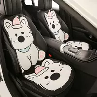 Симпатичное дышащее сиденье для всех сезонов, нескользящая подушка сиденья, подушка автомобильного сиденья из хрустального бархата, подушка с мультяшным рисунком, салон автомобиля