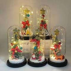 Origin Factory Cross-border Exclusive Christmas Creative New Christmas Tree Glass Cover Decoration Ornament LED Light Gift