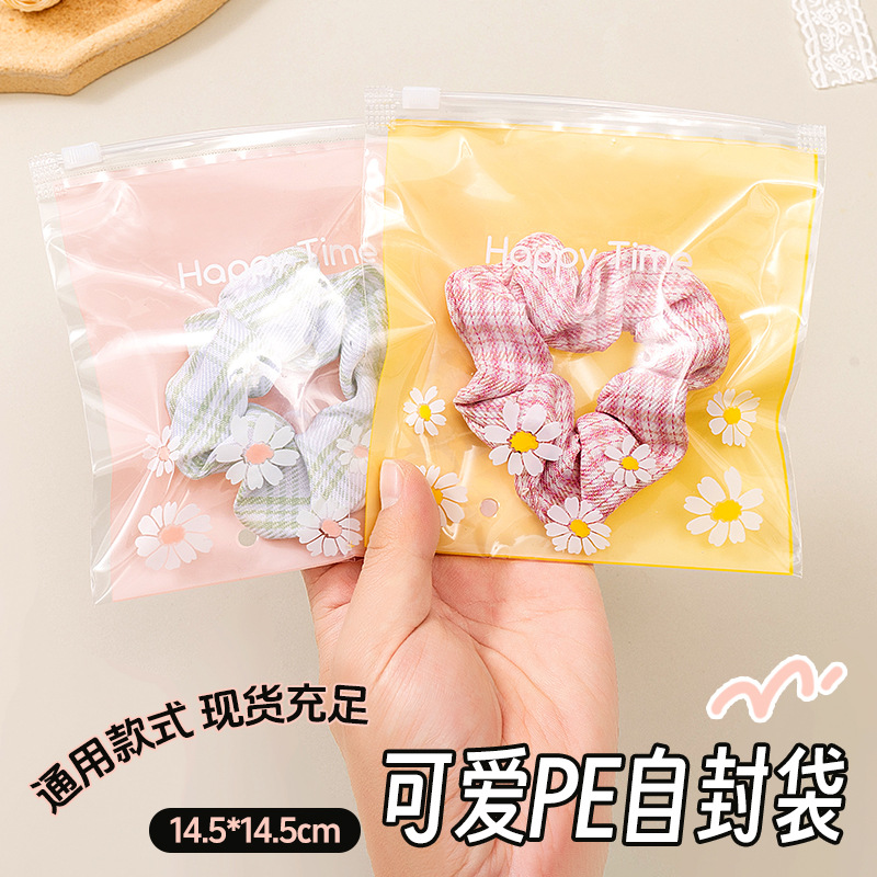 Pe bolso ziplock lindo estilo ins de alto valor bolsa de embalaje de joyería de círculo de intestino grueso ropa transparente bragas bolsa con cremallera