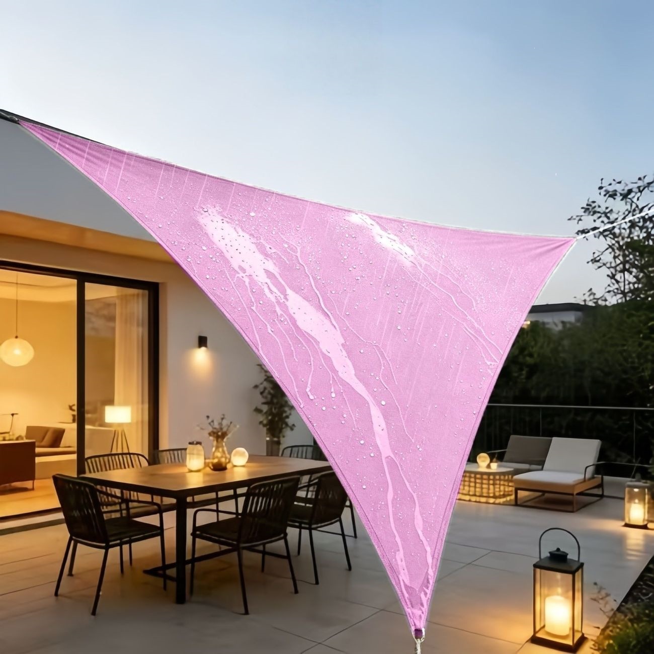 Garden sail shade, UV protection awning, waterproof canopy, sun protection net, rain awning, triangular shade cloth, outdoor sun protection