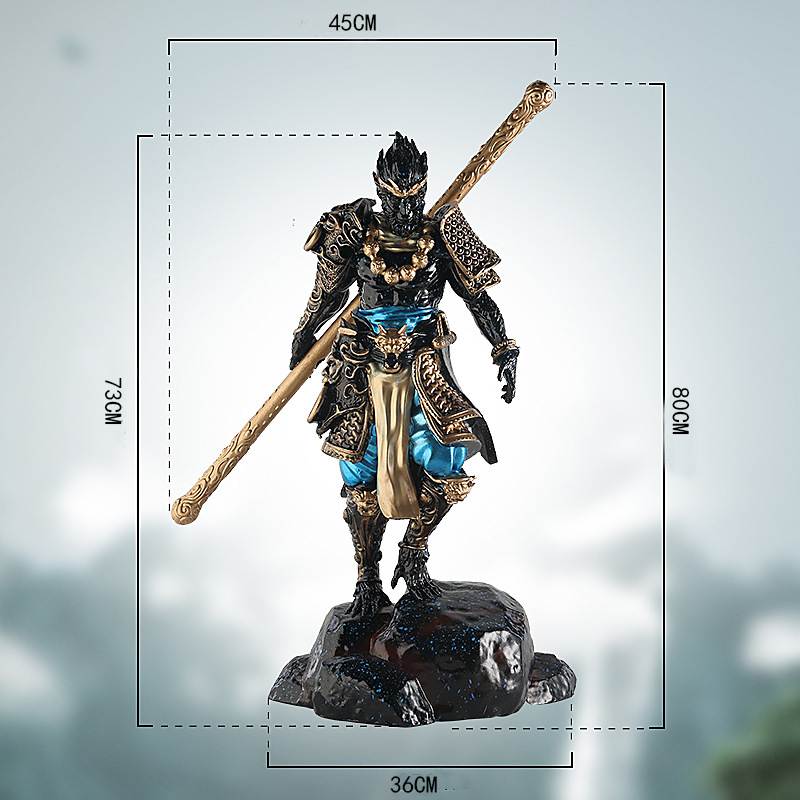 80cm 블랙 골드 갑옷 손오공 모델 A