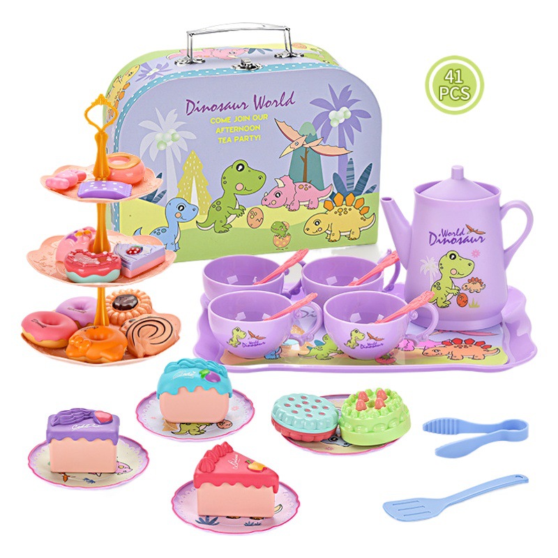 Nuevos niños juegan a la casa tarde té descanso hojalata unicornio juego de té juguete tarde té caja de regalo traje Juguetes