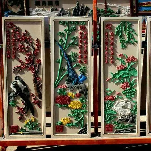 供应仿砂岩春夏秋冬四季浮雕 梅兰竹菊雕塑 花鸟人头像 酒店浮雕