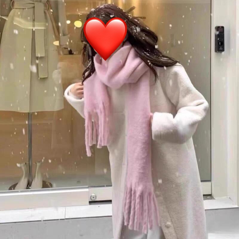 Bufanda de Mohair de Poliéster y Mohair, Térmico, para Invierno