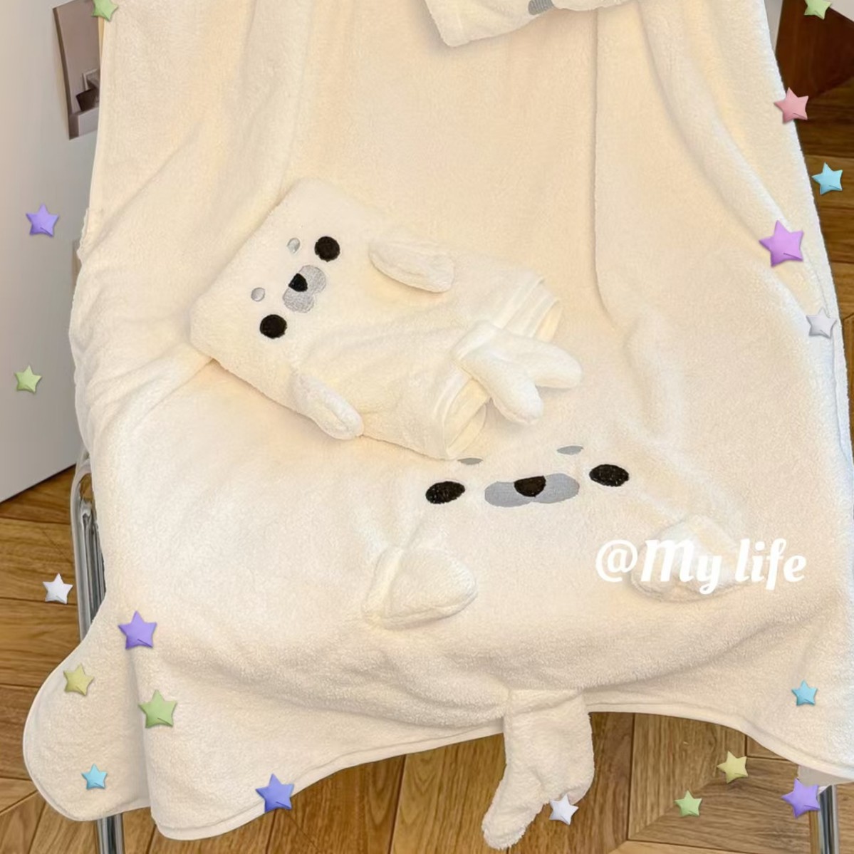 Cute Little Seal Hanging Kitchen Absorbent Thickened Handkerchief Quick-Drying Braided Towel Hair Drying Cap Hand Towel