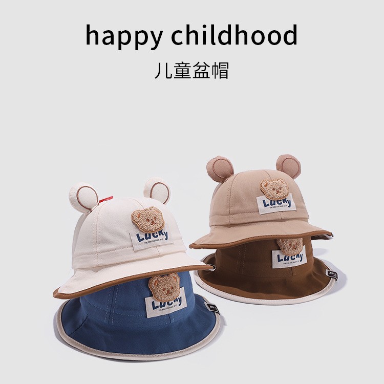 Sombreros para bebés otoño-invierno osos para niños niñas sombreros pescadores para niños gruesos sombreros de pelusa para bebés calientes