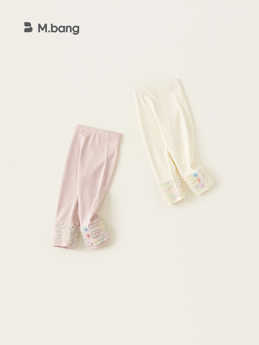 Youbao ropa para niños leggings para niñas primavera y otoño nuevos pantalones de encaje de malla para niños pantimedias de color sólido para niñas