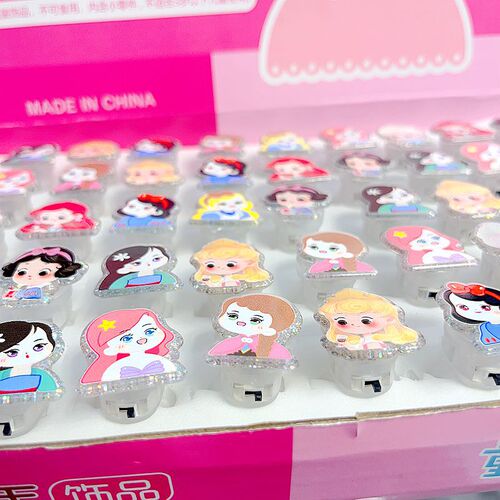 Creative flashing light ring with switch Children's Day hot selling cute ring interesting toy cartoon princess toddler gift