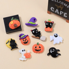 树脂配件批发卡通手工diy洞洞鞋扣饰品奶油胶发夹万圣节南瓜幽灵