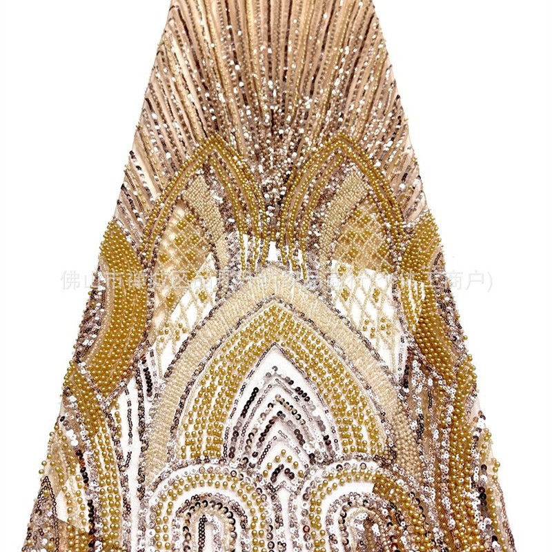 Nuevo arcuado diamante pesado tela de perlas de clavos foto de boda alta figura delgada tela de vestido de coda de pez