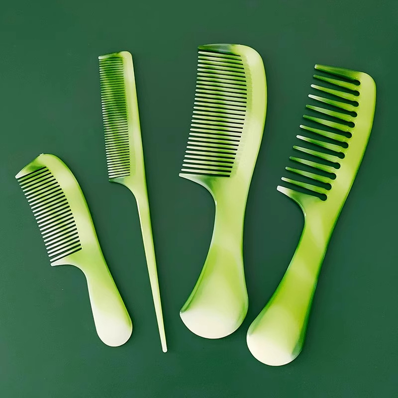 10 conjuntos de peines de tendones de toro caseros de maquillaje portátiles dientes grandes peines de cabello rizado de cabello largo portátil en cualquier momento