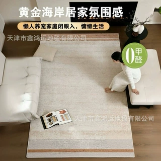 中古风地毯客厅无胶防水地毯客厅高级原木风简约风沙发卧室床边毯