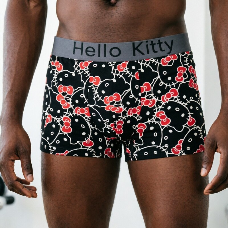 Men's Export Boxer Shorts with Cute Hello Kitty Print, Popular Cross-Border Cartoon Print