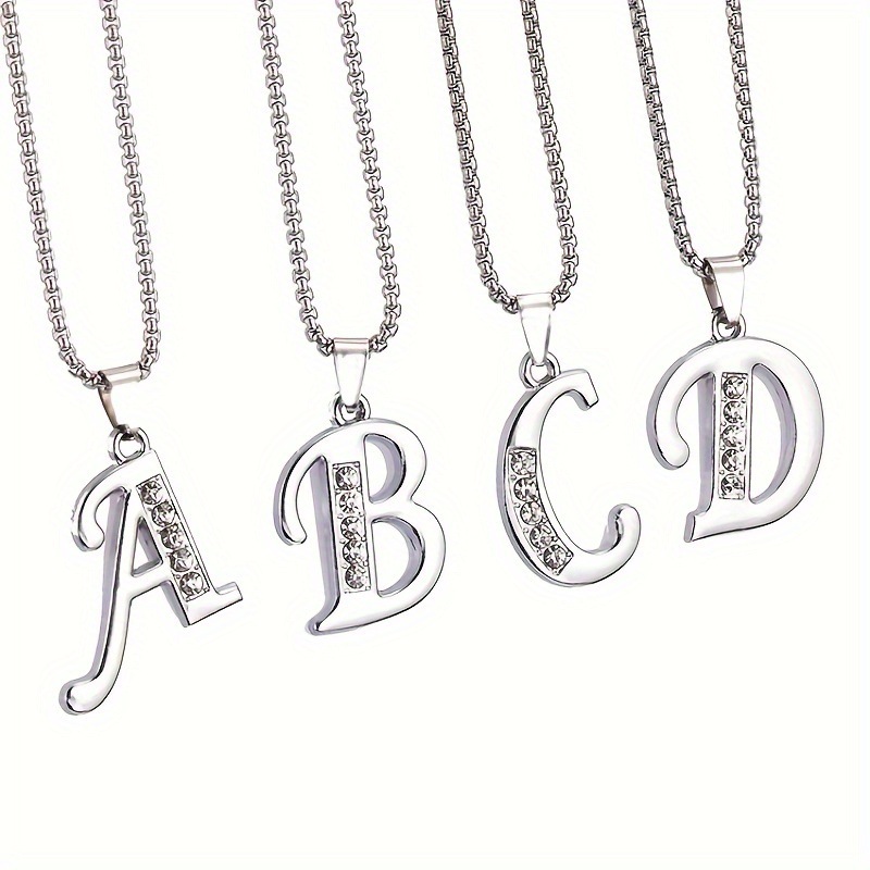 TEMU transfronterizoPendent Collares A a D con Sparkling