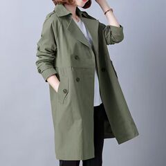 2025年春装新款女风衣外套宽松小个子风衣大衣女中长款春秋季