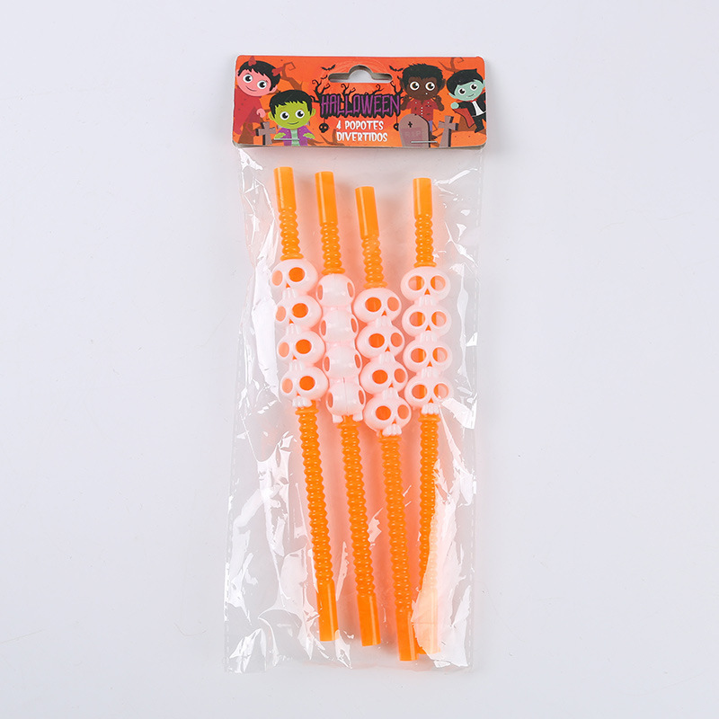 Transfronterizos Halloween bebida fiesta paja creativa calabaza paja calabaza forma de paja