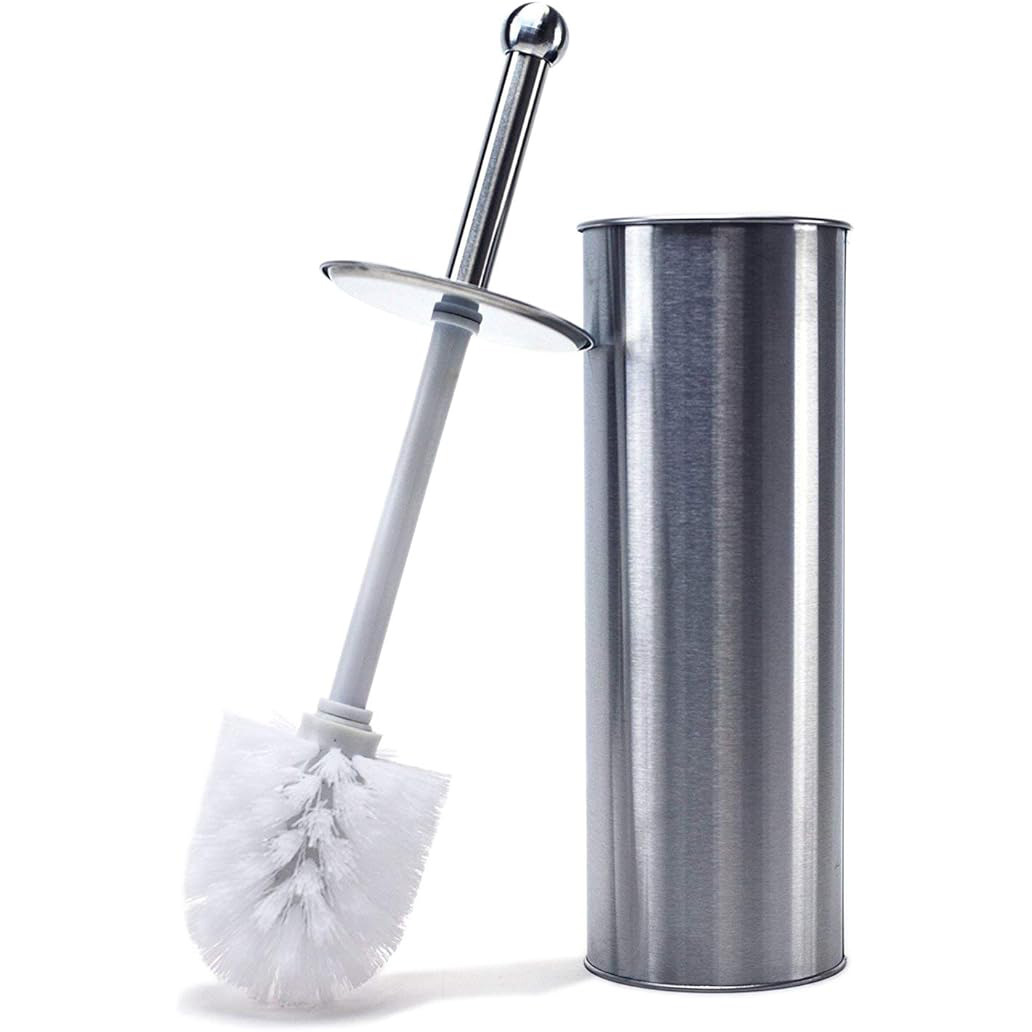 baño doméstico conjunto de cepillo de inodoro cubierta cóncava inodoro limpieza de acero inoxidable anti-splash cepillo de inodoro de mango largo