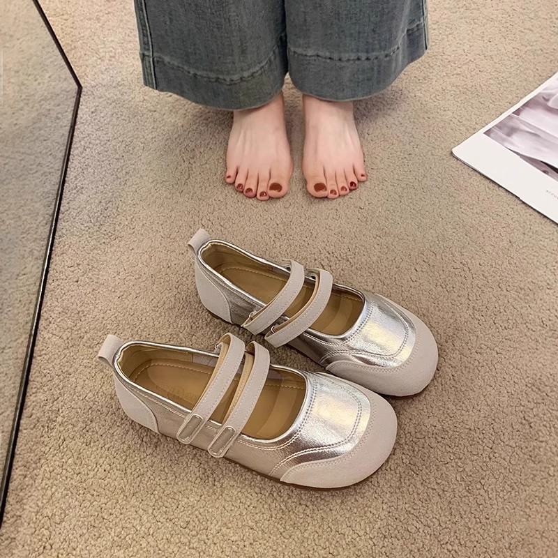 女童休闲小皮鞋2025夏季新款公主风软底单鞋夏季配裙子银色豆豆鞋|undefined