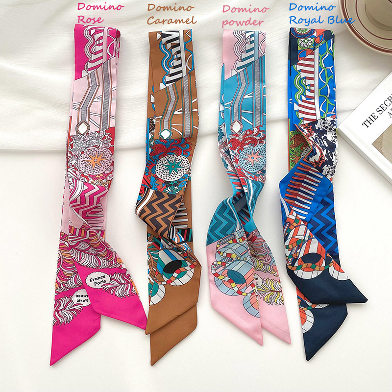 Nuevo estilo retro francés largo fino estrecho bufanda de las mujeres del todo-fósforo decorativo pelo lazo bolsa mango cinta accesorios para el cabello