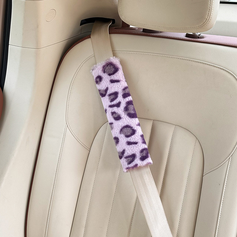 Cross-Border Car Seat Belt Shoulder Pads, Anti-Strangle Car Seat Belt Protectors, Cute Leopard Print Car Interior Accessories