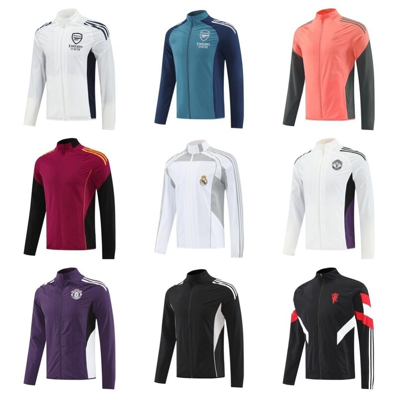 24 New Zipper Jacket Coat Real Madrid Germany Manchester United Juventus Arsenal Casual Windbreaker Arrival Dress Warm-up Dress