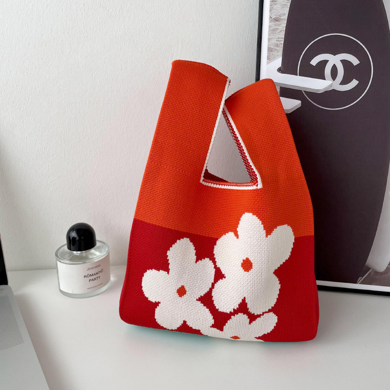 Bolsos, diseño de nicho femenino, bolso de punto personalizado, bolso tejido de un solo hombro de punto de todo fósforo, bolso de mano, bolso de mano