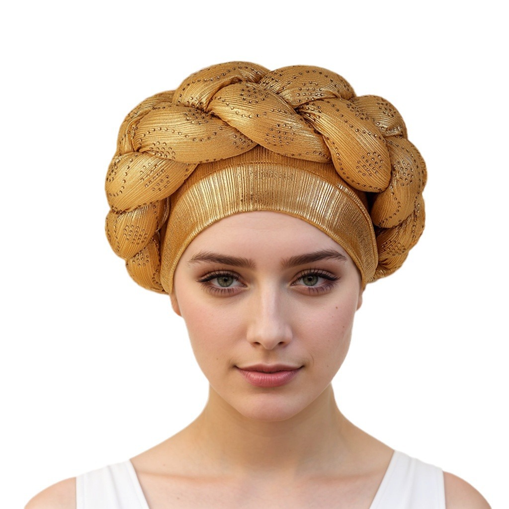 Cappello musulmano Moda bellezza striscia caldo trapano treccia spessa cappello africano cappello cappello musulmano_voghion.com