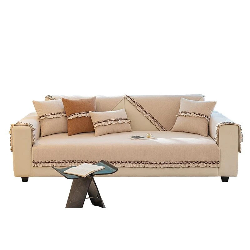 Sofá de estilo medieval francés sala de estar almohadilla toalla de respaldo Schneider cuatro estaciones cubierta de sofá universal almohadilla tela antideslizante