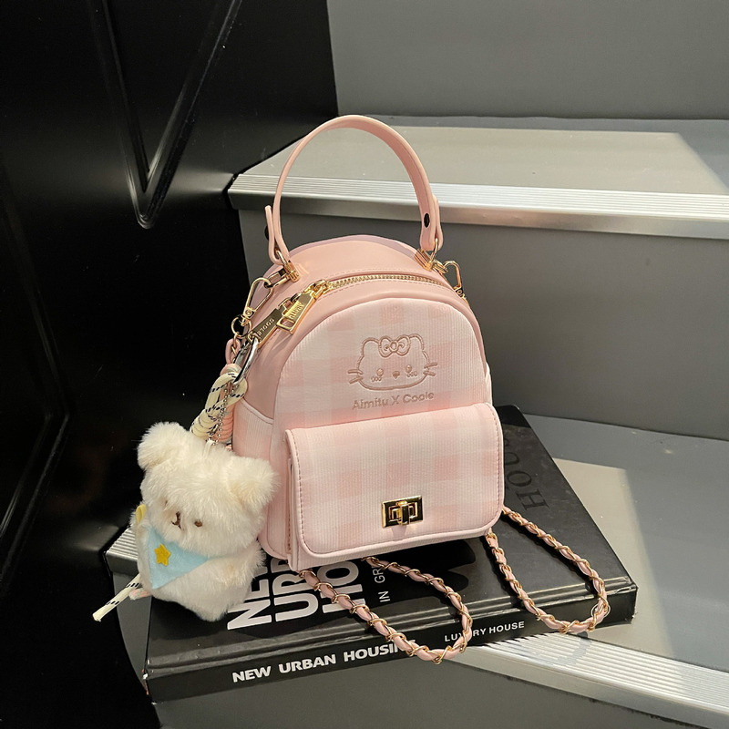 艾米兔女包2025新款格纹设计手提包包女洋气日常百搭单肩双肩包|undefined