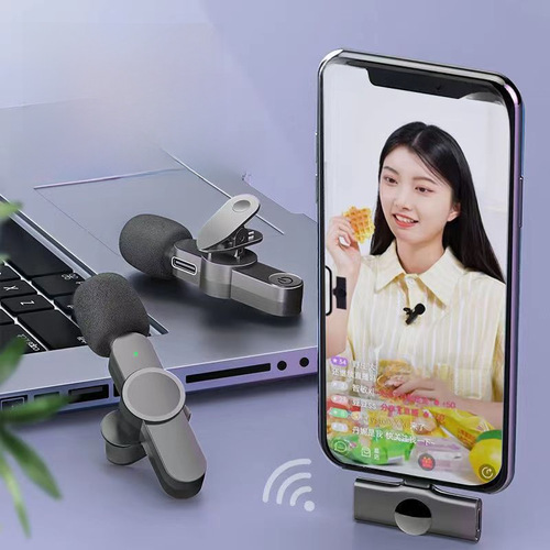 Wireless Lavalier Microphone K3 Intelligent Noise Reduction, Dual-Use Mini and Compact Wireless Microphone, Live Streaming Bestseller