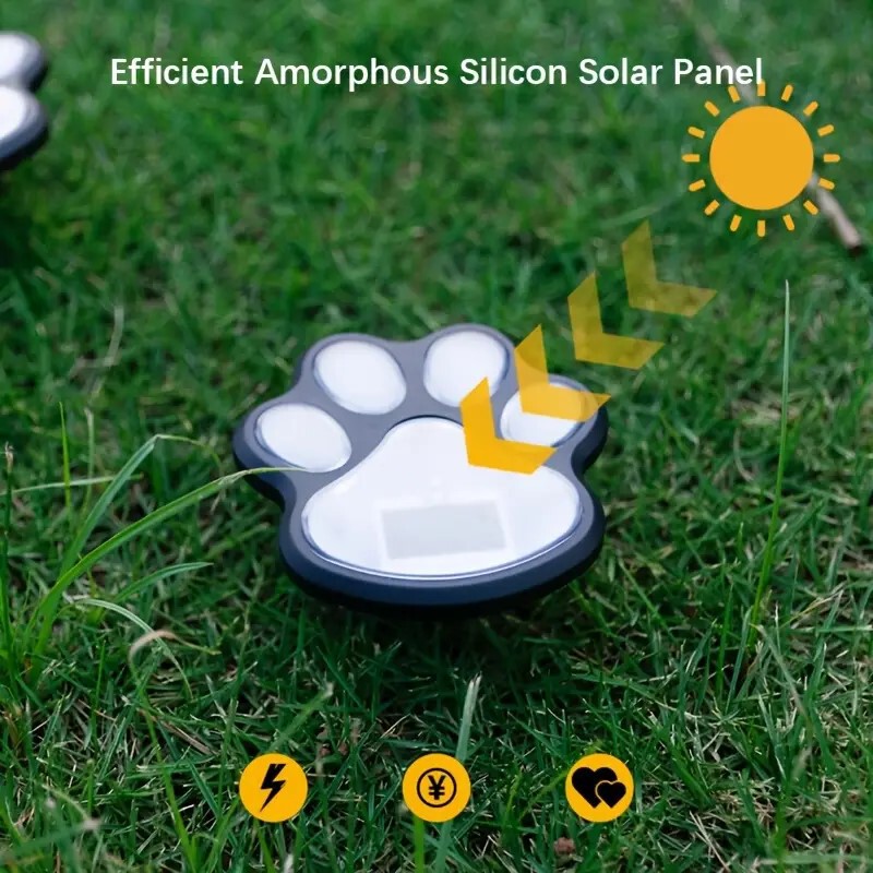 Temu ホット販売ソーラー猫の爪ライト屋外クリエイティブ動物足中庭の芝生の装飾ライト LED 足跡ライト|undefined