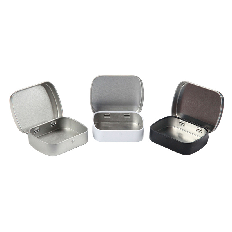 Hojalata Flip caja de dulces en stock productos para el cuidado de la salud chicle tableta pequeña caja de hierro en stock pelo liso