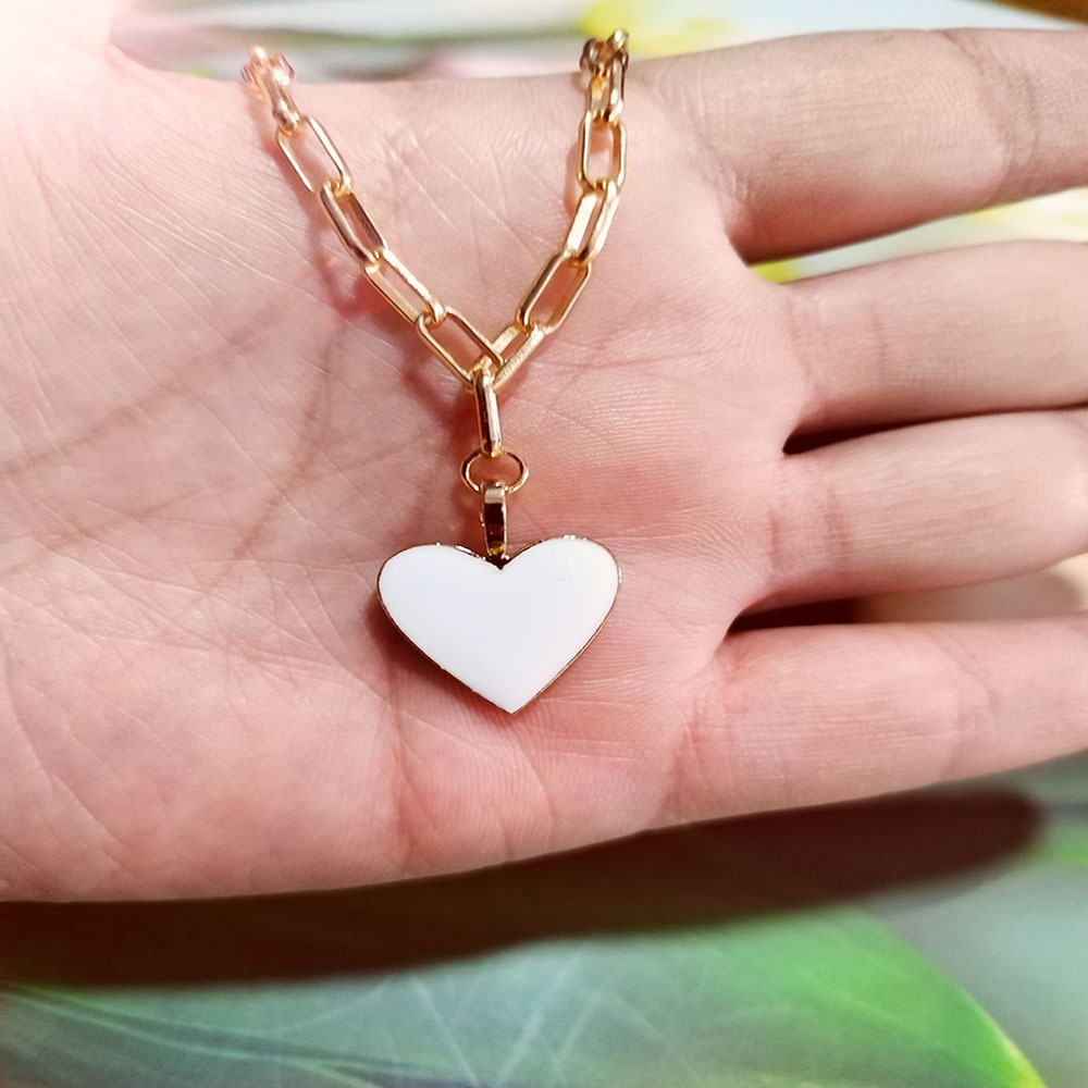 Retro Heart Shape Alloy Enamel Plating Women's Pendant Necklace display picture 4