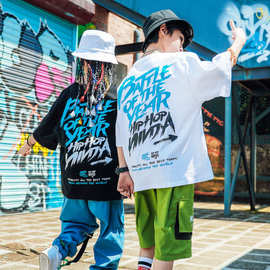 一件代发棉质男童夏装2023年新款中大童短袖男孩夏季洋气儿童网红