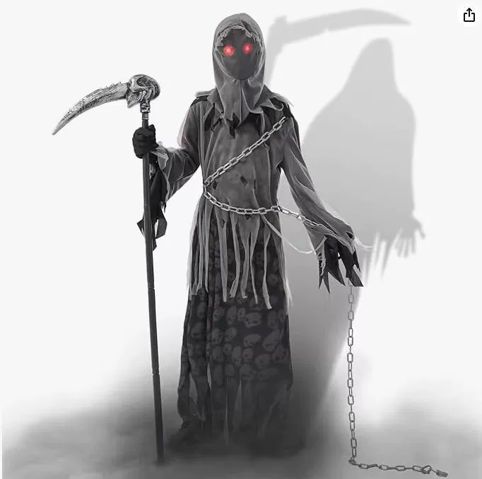 2024 Новый Хэллоуин Смерть Костюм Взрослый Таинственный Ужас Коса Смерти Серп Одеваются