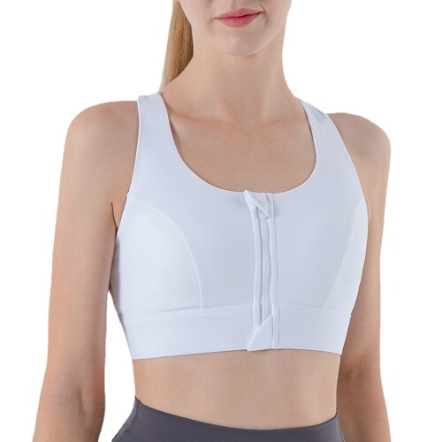 Sports bra shock-proof women's front zipper fixed cup push-up high-strength outer wear back-beautiful fitness vest yoga bra