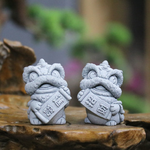 Imitation bluestone happy little lion decoration gardening flower fish tank micro landscape landscape landscape fenglion master small decoration Chinese style