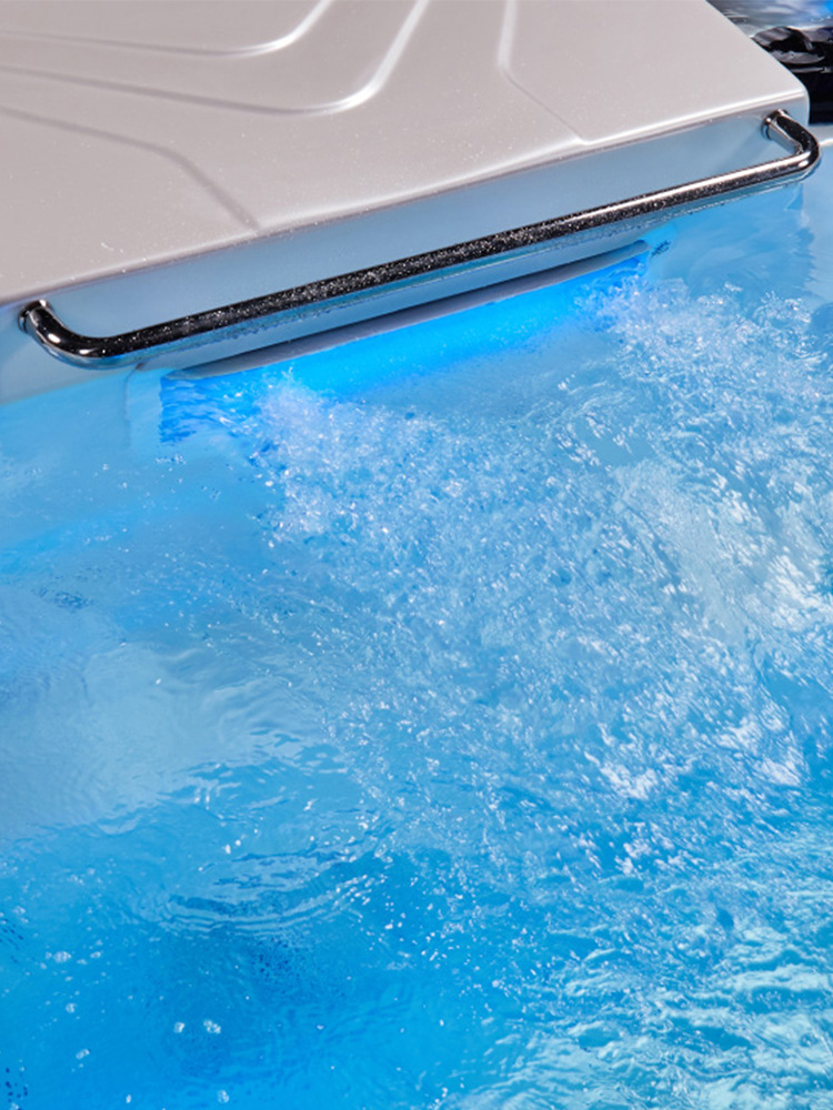 Ruikang inteligente interior y exterior temperatura constante piscina infinita surf producto acabado de acondicionamiento físico todo en uno máquina de natación infinita