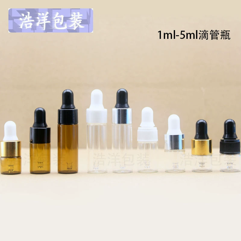Бутылка эфирного масла 1-5 мл, маленькая бутылка-капельница, бутылка для дозирования эфирного масла, стеклянная бутылка-капельница, прозрачная коричневая маленькая бутылка-капельница