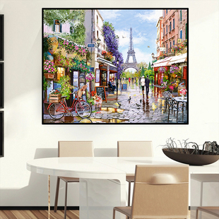 European Oil Painting Landscape Diamond Painting Full of Diamonds New Style 2025 Paris Eiffel Tower Diamond Cross Stitch Living Room Bedroom Dining Room