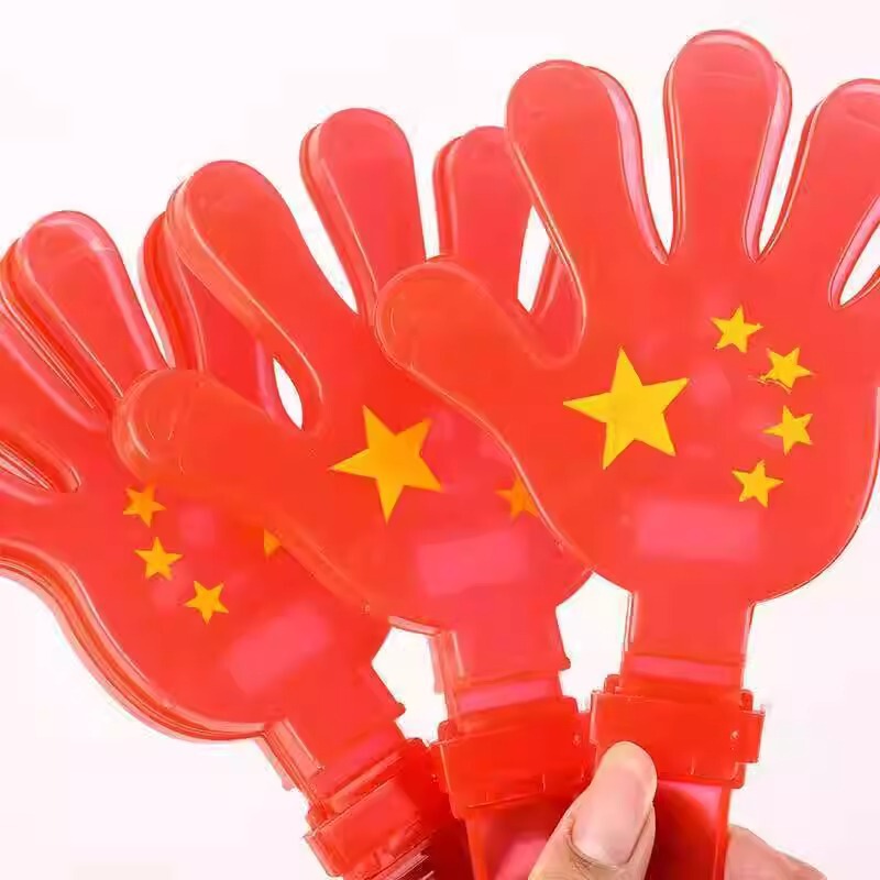 五星红旗拍拍手国庆十一鼓掌发光手掌拍运动会演唱会荧光气氛道具|undefined