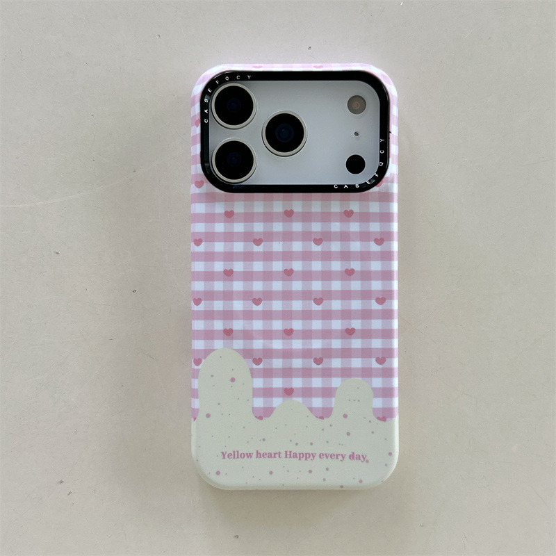 格纹立体KT爱心磁吸支架适用iPhone17苹果16ProMax/15/14手机壳女|undefined
