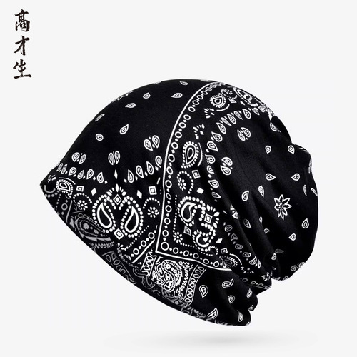 Factory baotou hat for men and women with cashew flower pattern European and American foreign trade hip-hop trendy fashion pullover hat and scarf dual use