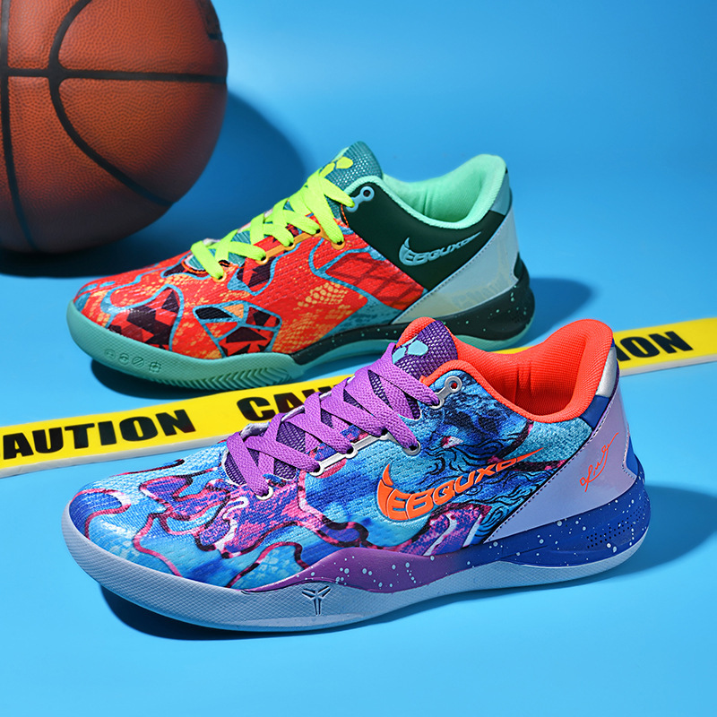 New Kobe 8 Generation Yuanyang Basketball Shoes Kobe8 Carbon Plate Boots Students Wear-Resistant Non-Slip Breathable Practical Sports Shoes