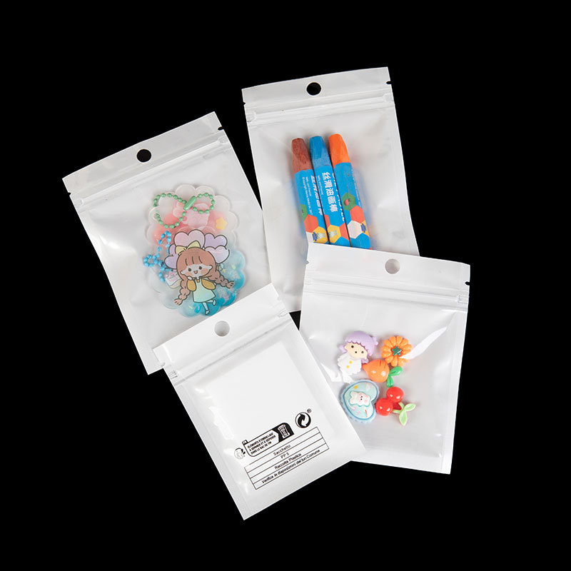 Cross-border environmental protection logo packaging bag plastic bag pearl luster yin and yang bone bag rare sound jewelry packaging bag PP5 self-sealing bag 