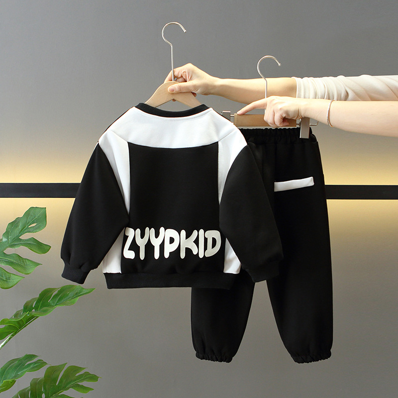 7672 traje de primavera para niños 2025 nuevo suéter de moda para niños de dos piezas ropa coreana de primavera y otoño para bebés