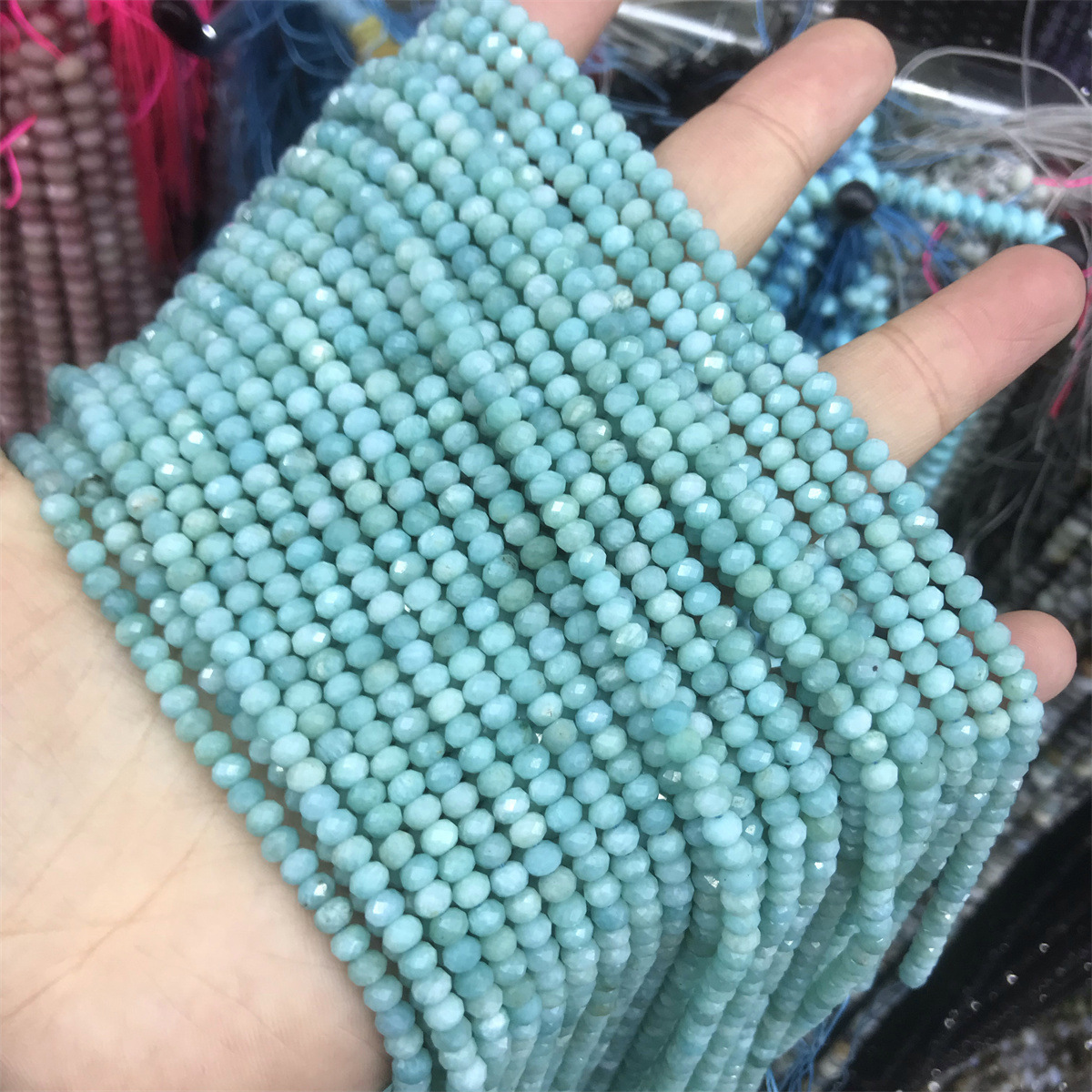 natural stone Material Irregular, Geometric Pattern A String Diameter 10mm Diameter 3mm Diameter 4mm Natural Stone Amazonite Irregular Geometric Smooth Faceted Jewelry Accessories Beads