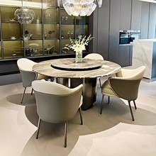 棉麻沙发餐椅意式轻奢家用小户型椅子吃饭设计师洽谈椅餐厅沙发椅